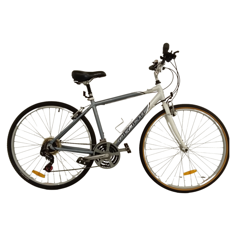 1048 - White,
Silver, Flat Bar Commuter, Bike