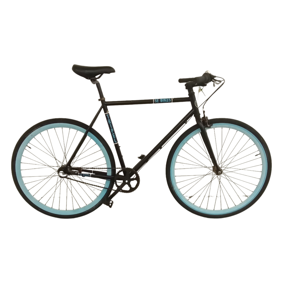 1050 - 56cm Black,
Blue, Flat Bar Commuter, Bike