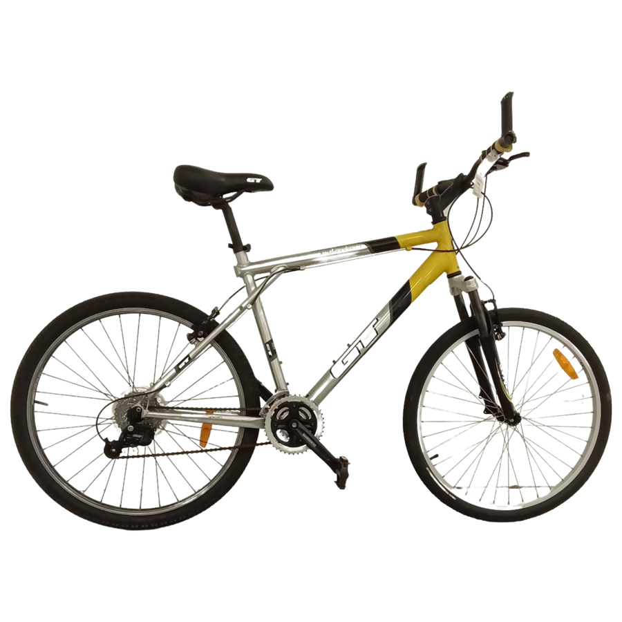 1074 - 52cm Yellow,
Silver, Mountain Bike, Bike