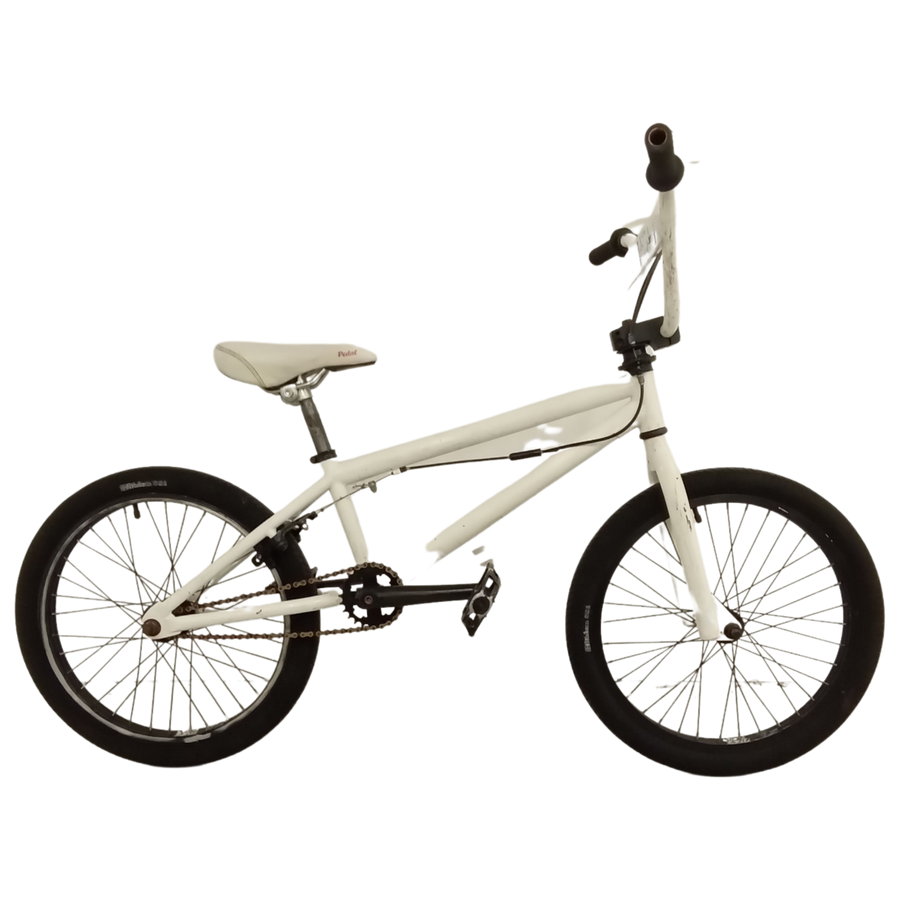 1073 - 20" White, BMX, Bike