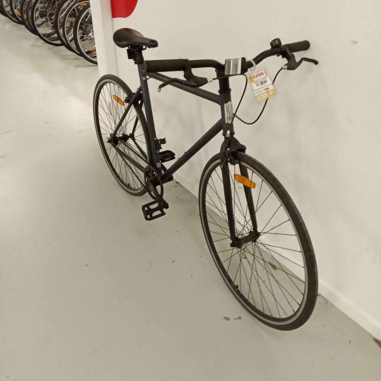 934 - 52cm Black, Flat Bar Commuter, Bike