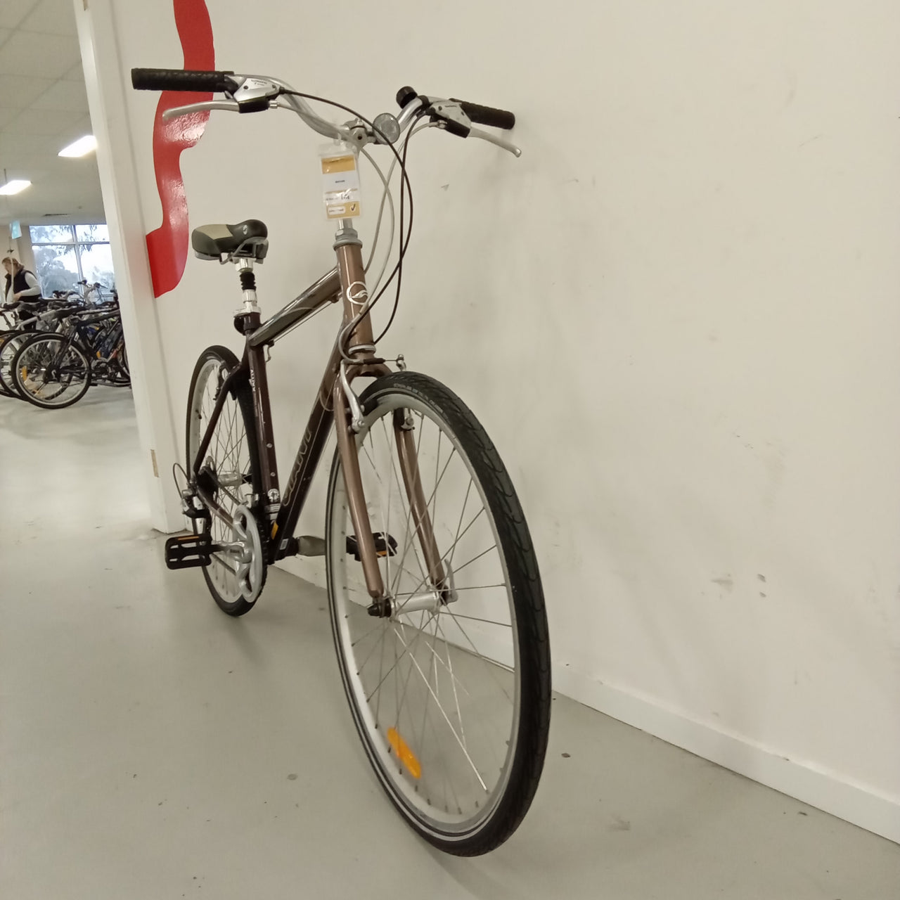 1111 - 54cm Brown, Flat Bar Commuter, Bike