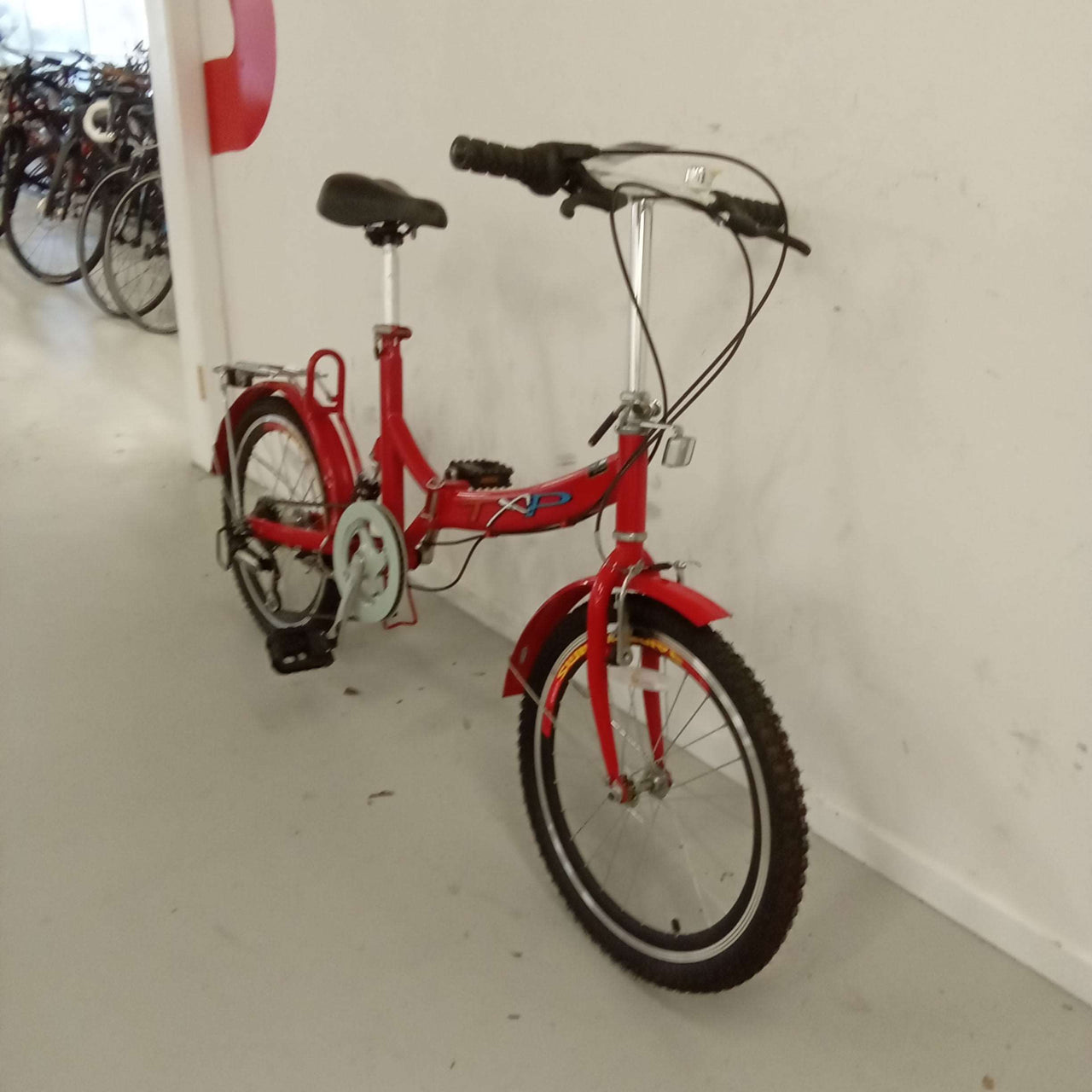 1580 - 20" Red, Folding Commuter, Bike