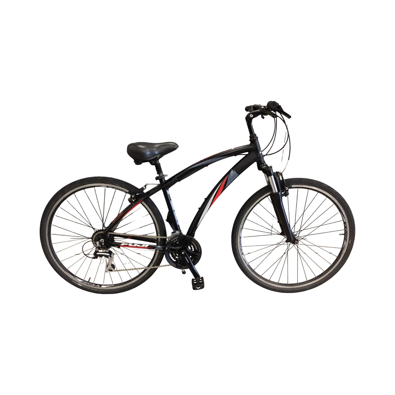 Fuji Crosstown Bike -  44cm - Hybrid Commuter, Colour: Black