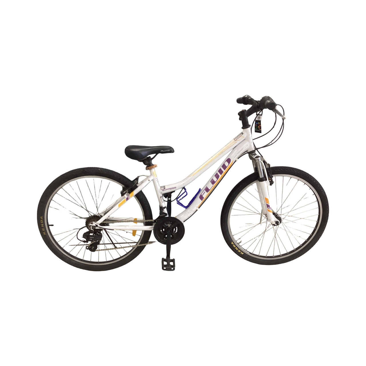 Fluid Express Bike -  38cm - Mountain Bike, Colour: White, Purple, Yellow