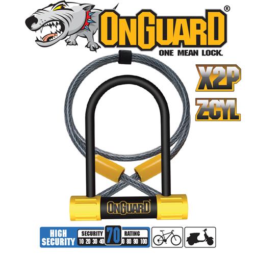 Lock Bulldog Series - Mini DT Keyed - Shackle 9cm x 14cm D 13mm Cable 120cm x 10mm
