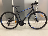 Thumbnail for Reid Transit Bike -  46cm - Hybrid Commuter, Colour: Black, Blue