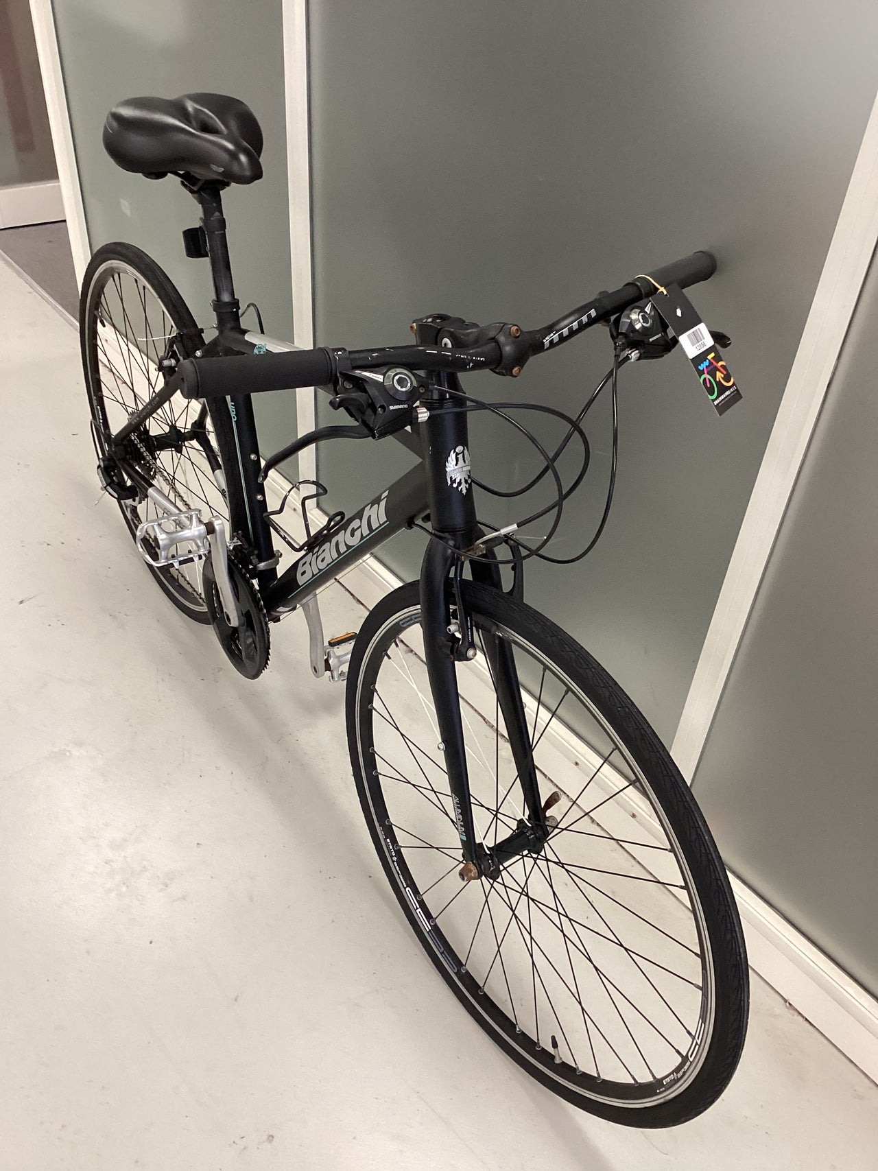 Buanchi Camaleonte Sport Bike -  48cm - Flat Bar Commuter, Colour: Black, Silver