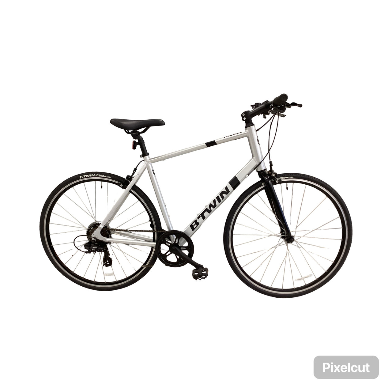 B-Twin Triban Bike -  54cm - Flat Bar Commuter, Colour: Silver