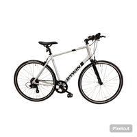 Thumbnail for B-Twin Triban Bike -  54cm - Flat Bar Commuter, Colour: Silver