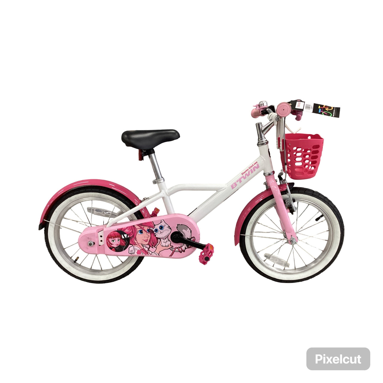 BTWIN Docto girl Bike - 16"  - Kids, Colour: White, Pink