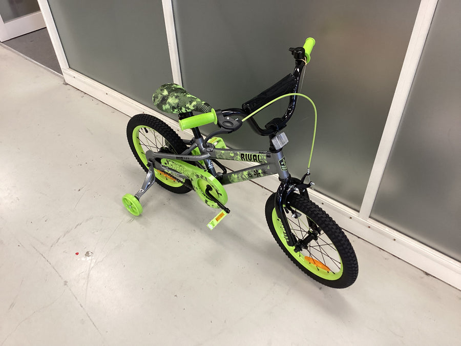 Kmart Rival Bike - 16"  - Kids, Colour: Green, Silver