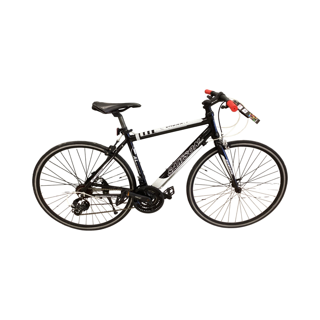 Samson Urban Bike -  54cm - Flat Bar Commuter, Colour: Black, White