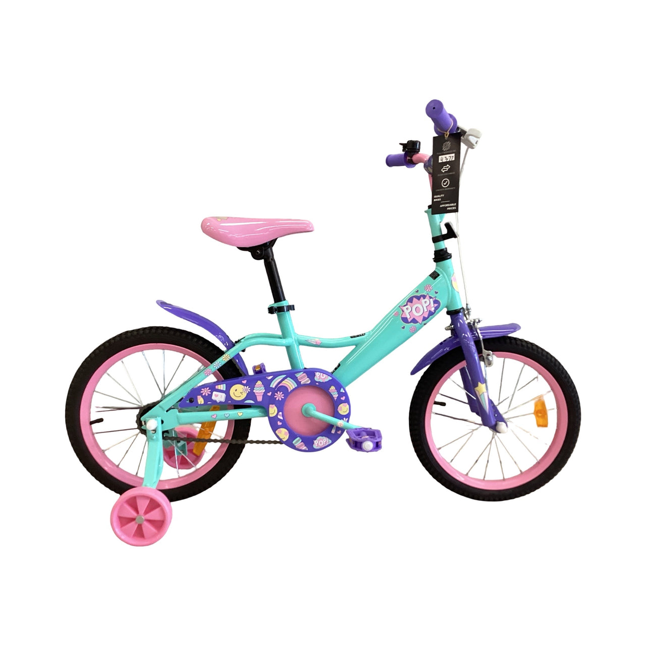 Pop Pop Bike - 16"  - Kids, Colour: Pink