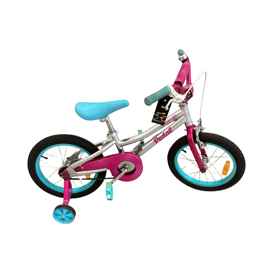 Pedel Buzz Bike - 16"  - Kids, Colour: Blue, Pink, Silver
