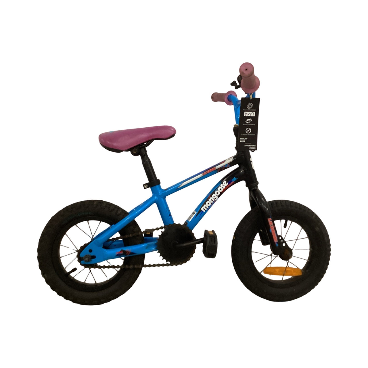 mongoose Lil goose Bike - 12"  - Kids, Colour: Black, Blue