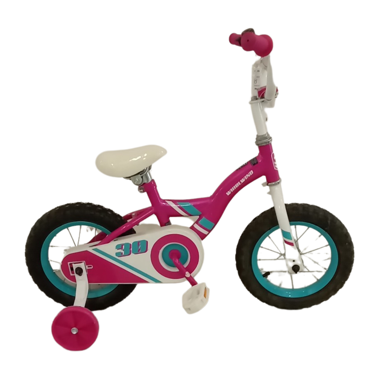 1056 - 12" White,
Pink, Kids, Bike