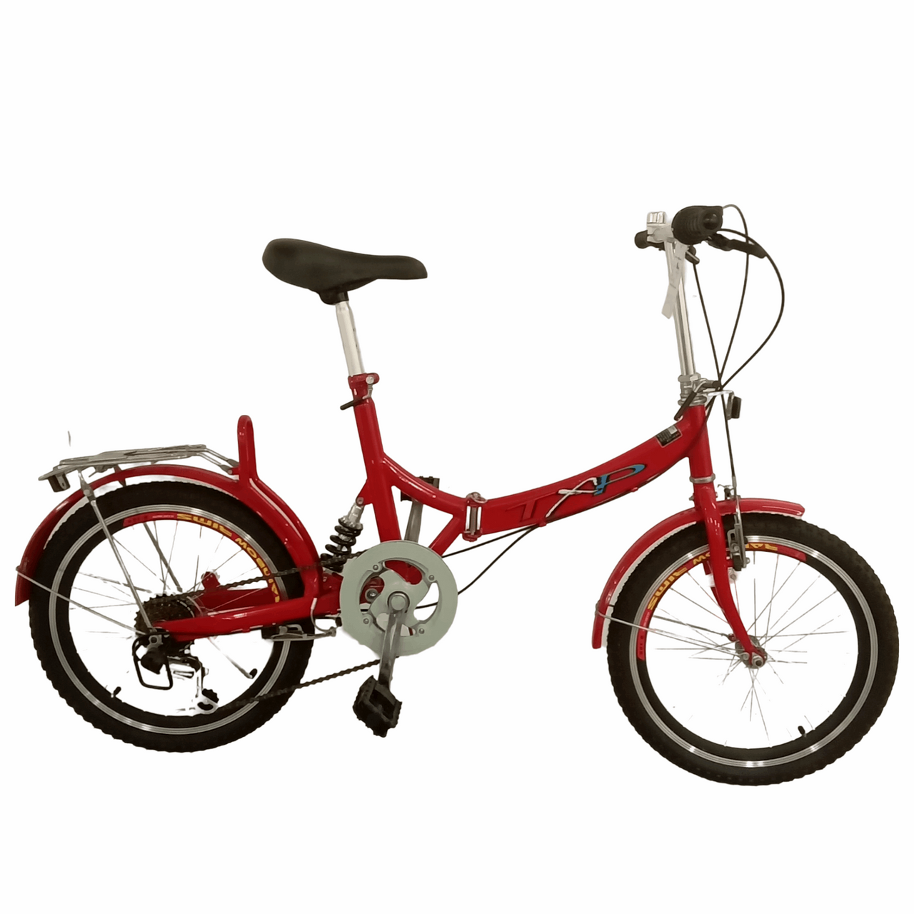 1580 - 20" Red, Folding Commuter, Bike