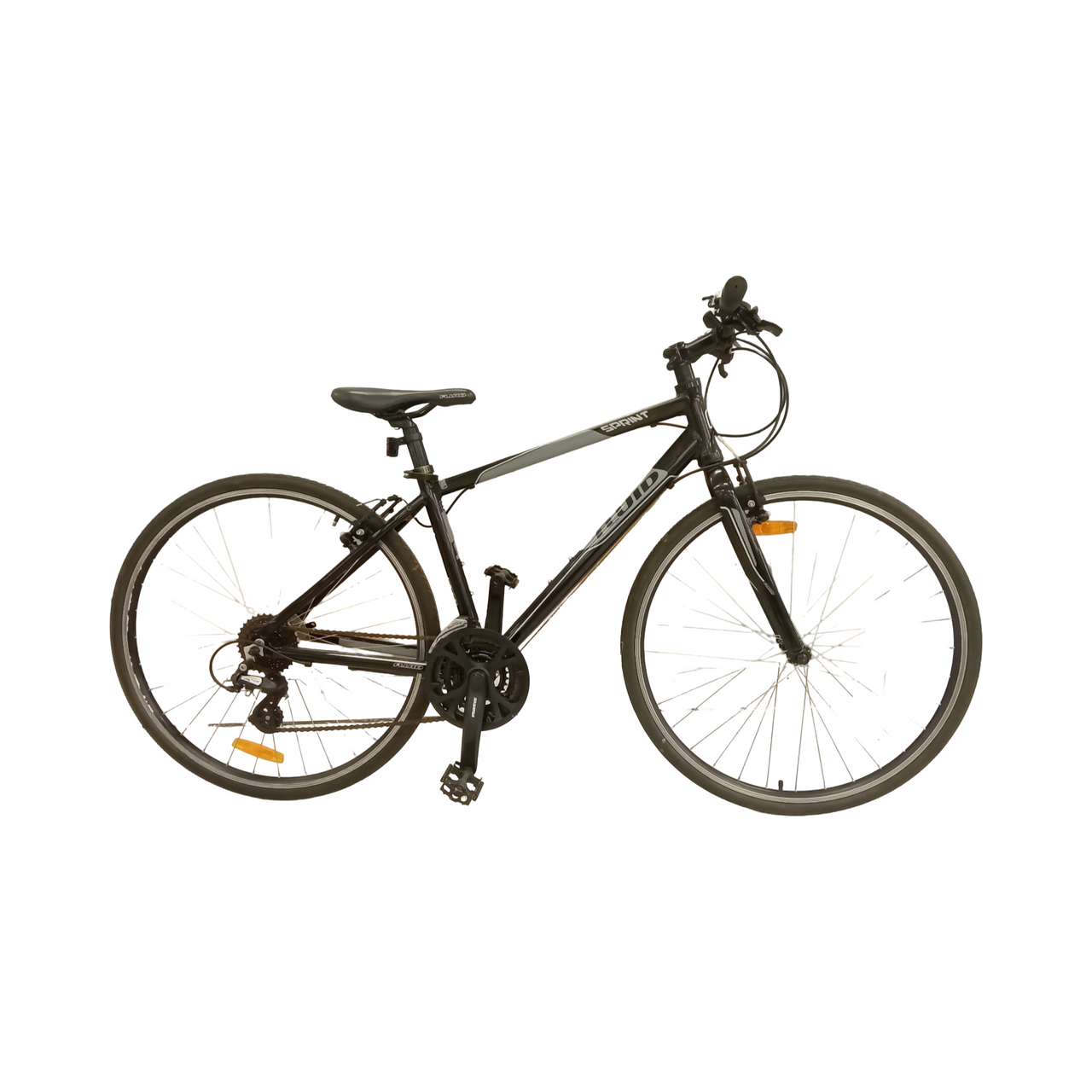 1846 - 44cm Black, Flat Bar Commuter, Bike