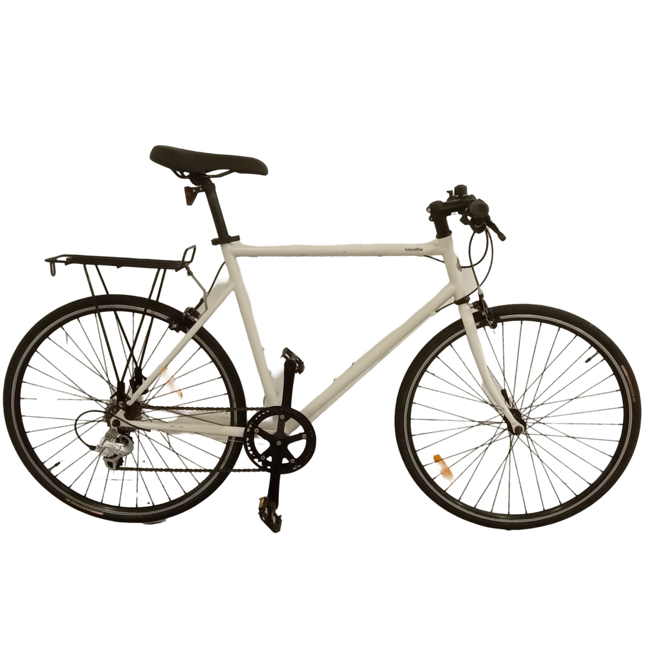 2180 - 54cm White, Flat Bar Commuter, Bike