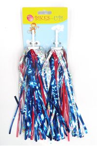 Streamers - Silver, Red and Blue